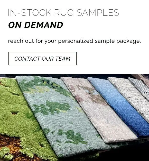 We have in-stock rug samples showcasing a myriad of different weaves available in our showroom for on-demand shipment. Reach out to our team for your personalized rug sample package.