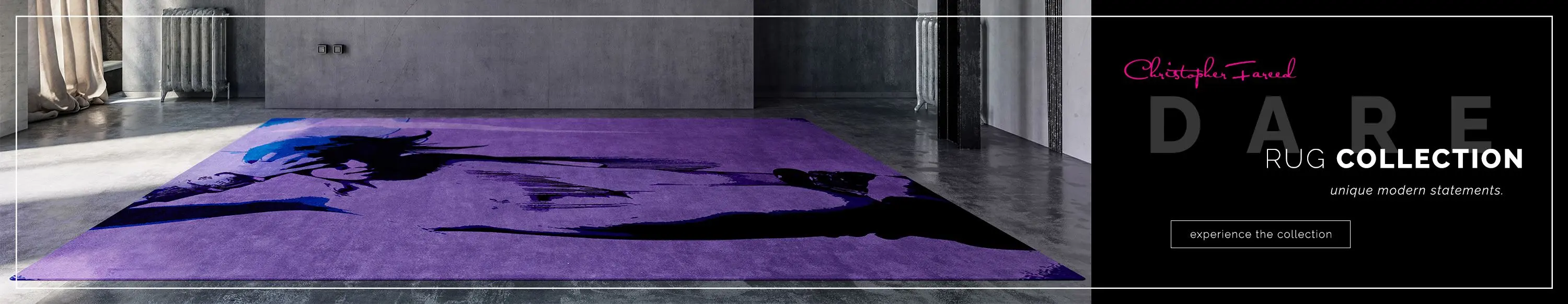 Experience Christopher Fareed's Dare rug collection and make a unique, modern statement. Experience the rug collection.