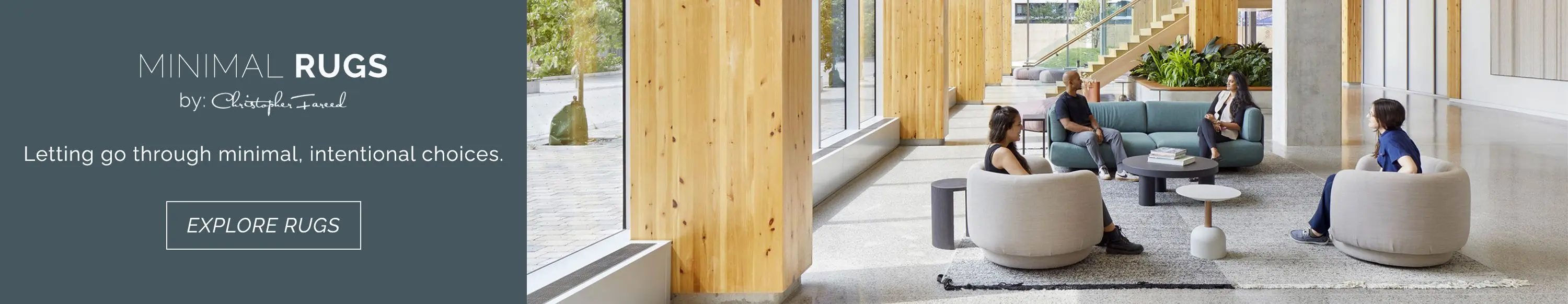 Minimal rugs. Letting go through minimal, intentional choices. Explore the area rug collection now.