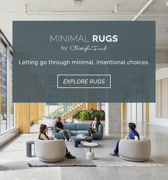 Minimal rugs. Letting go through minimal, intentional choices. Explore the area rug collection now.