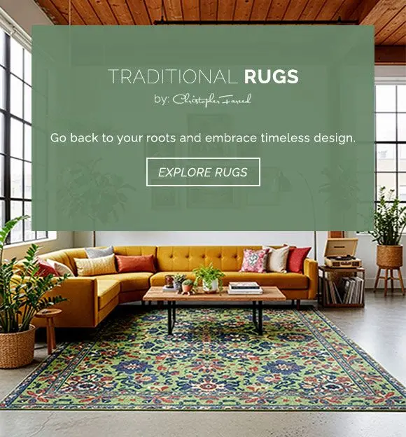 Traditional rugs. Go back to your roots and embrace timeless design. Shop rugs.